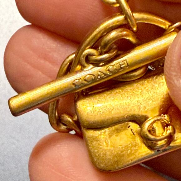 🎉HP!🎉Coach Tabby Purse Charm Brass Link Bracelet - Picture 6 of 12